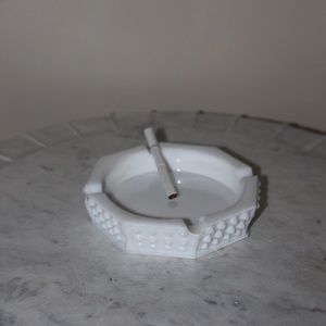 Hexagon Hobnail Milkglass Ashtray